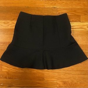 Black Textured Peplum Mini Skirt